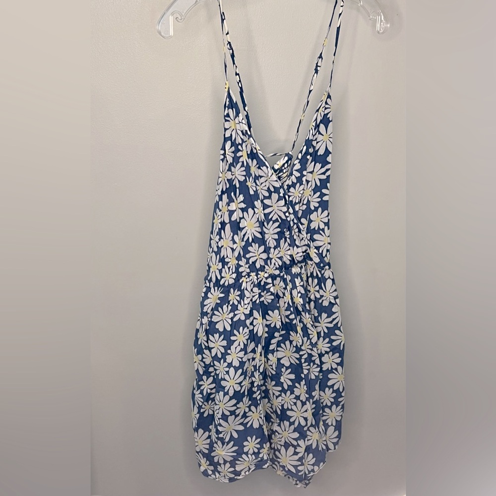 Floral Romper with open cris cross back
